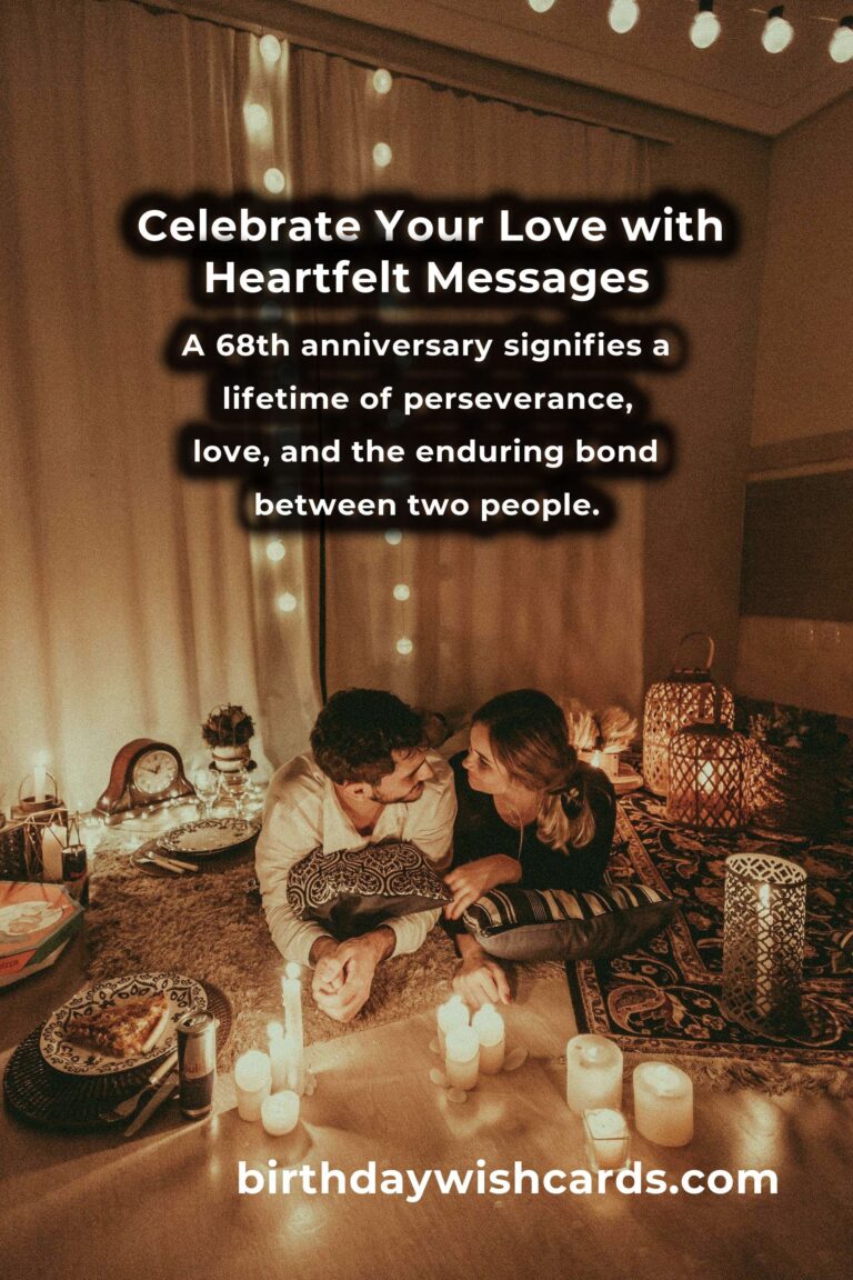 Heartfelt Sentimental 68th Anniversary Messages for Your Beloved