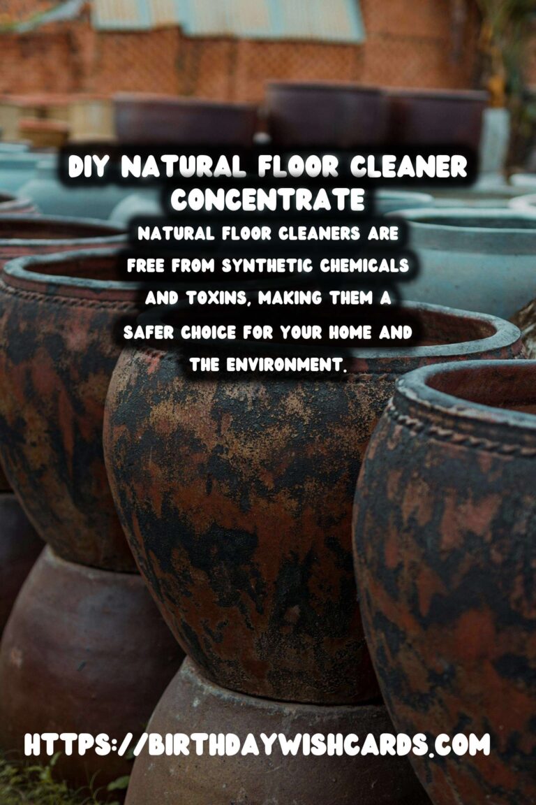 Homemade Natural Floor Cleaner Concentrate: A Comprehensive Guide