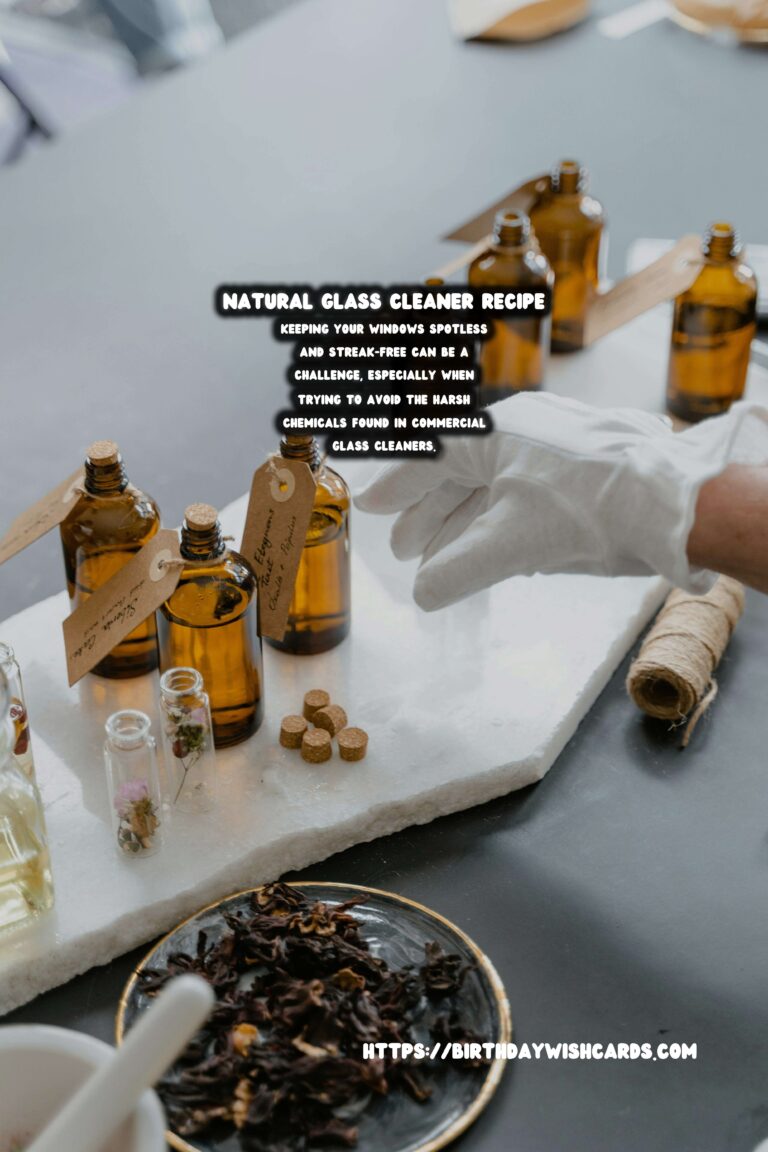 Homemade Natural Glass Cleaner: A Sustainable Solution for Sparkling Windows