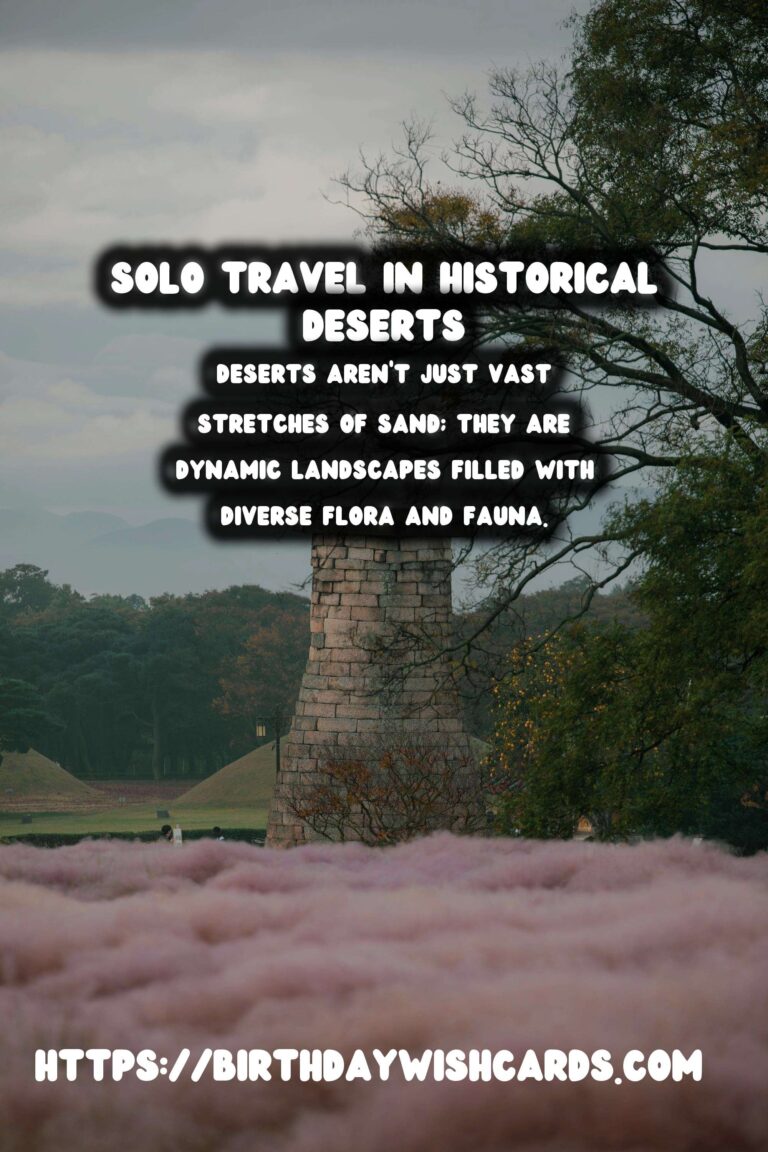 Solo Travel Adventures in Historical Deserts: Explore the Timeless Beauty