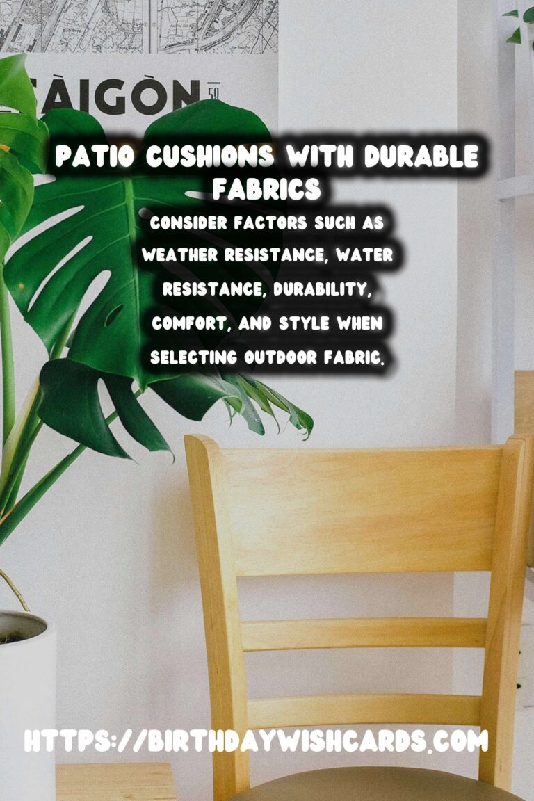 Summer Patio Cushions: Choosing the Right Outdoor Fabric