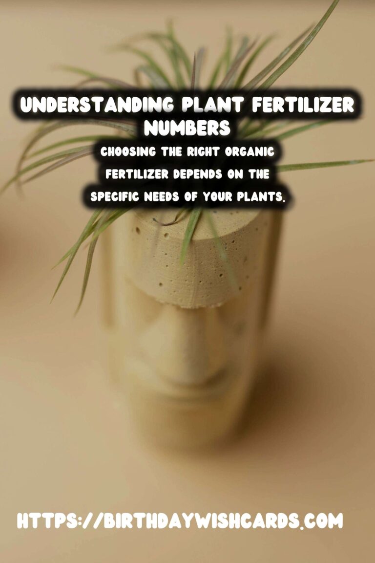 Understanding Plant Fertilizer Numbers: A Guide to Organic Options