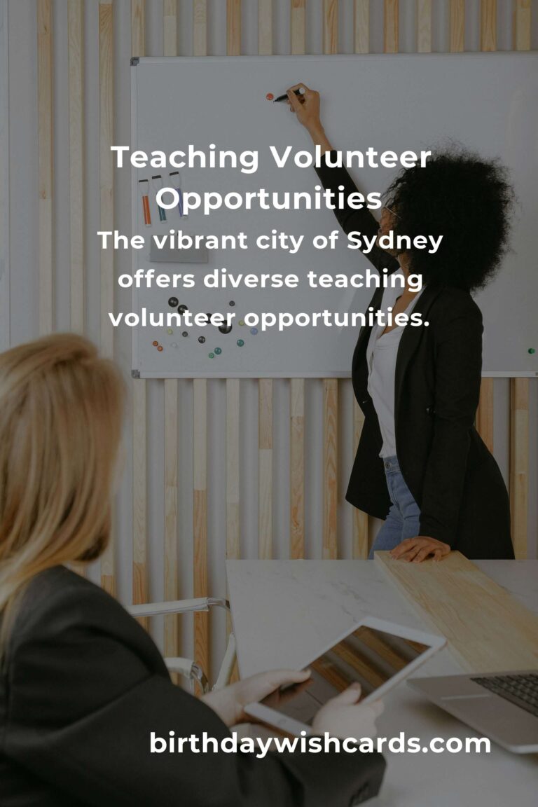 Explore Fulfilling Teaching Volunteer Opportunities in Sydney