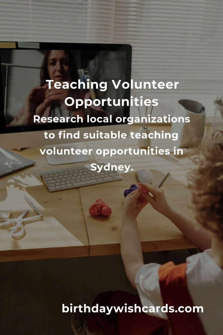 Explore Fulfilling Teaching Volunteer Opportunities in Sydney