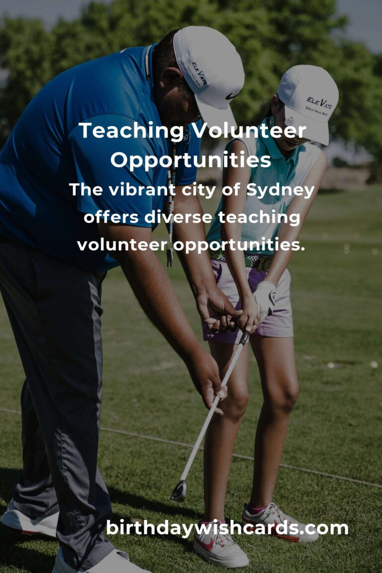 Explore Fulfilling Teaching Volunteer Opportunities in Sydney