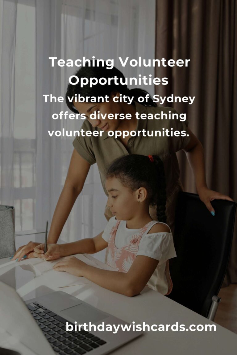 Explore Fulfilling Teaching Volunteer Opportunities in Sydney