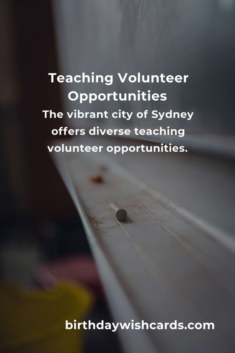 Explore Fulfilling Teaching Volunteer Opportunities in Sydney