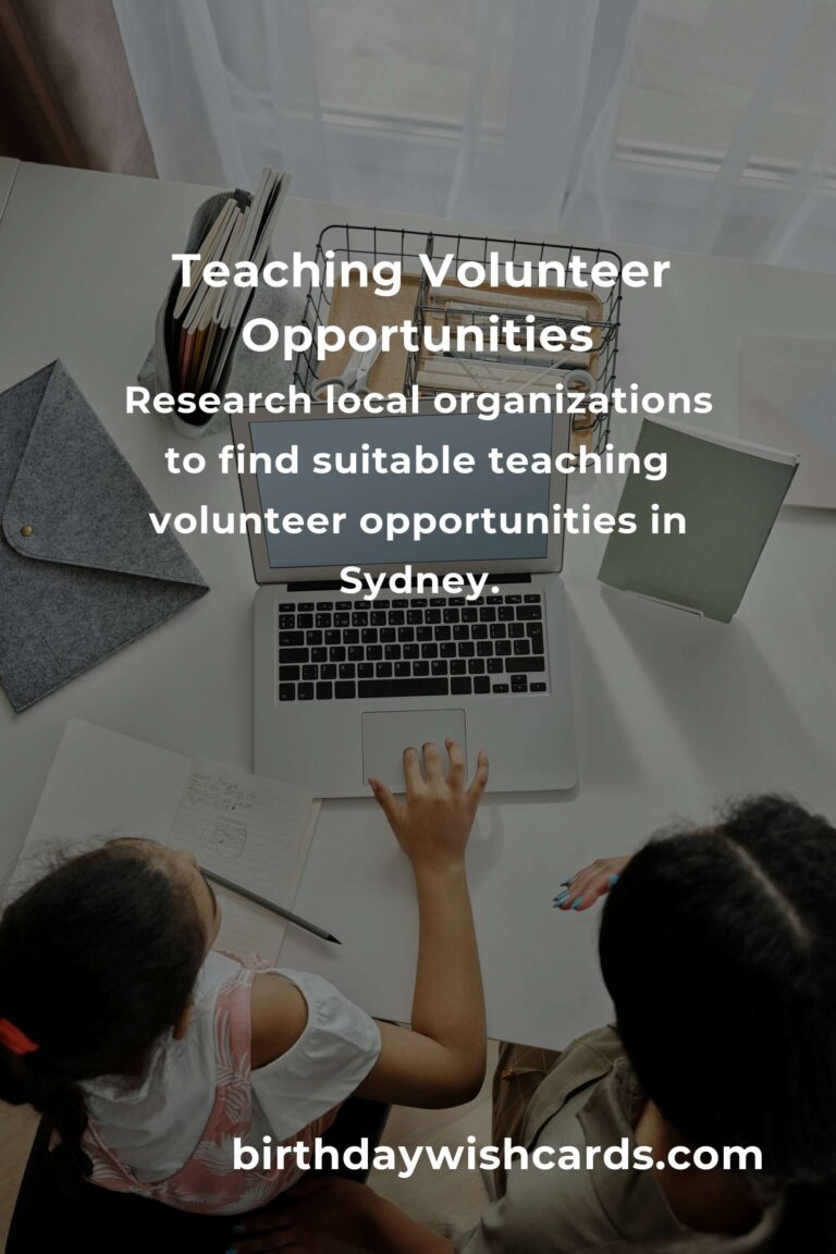 Explore Fulfilling Teaching Volunteer Opportunities in Sydney