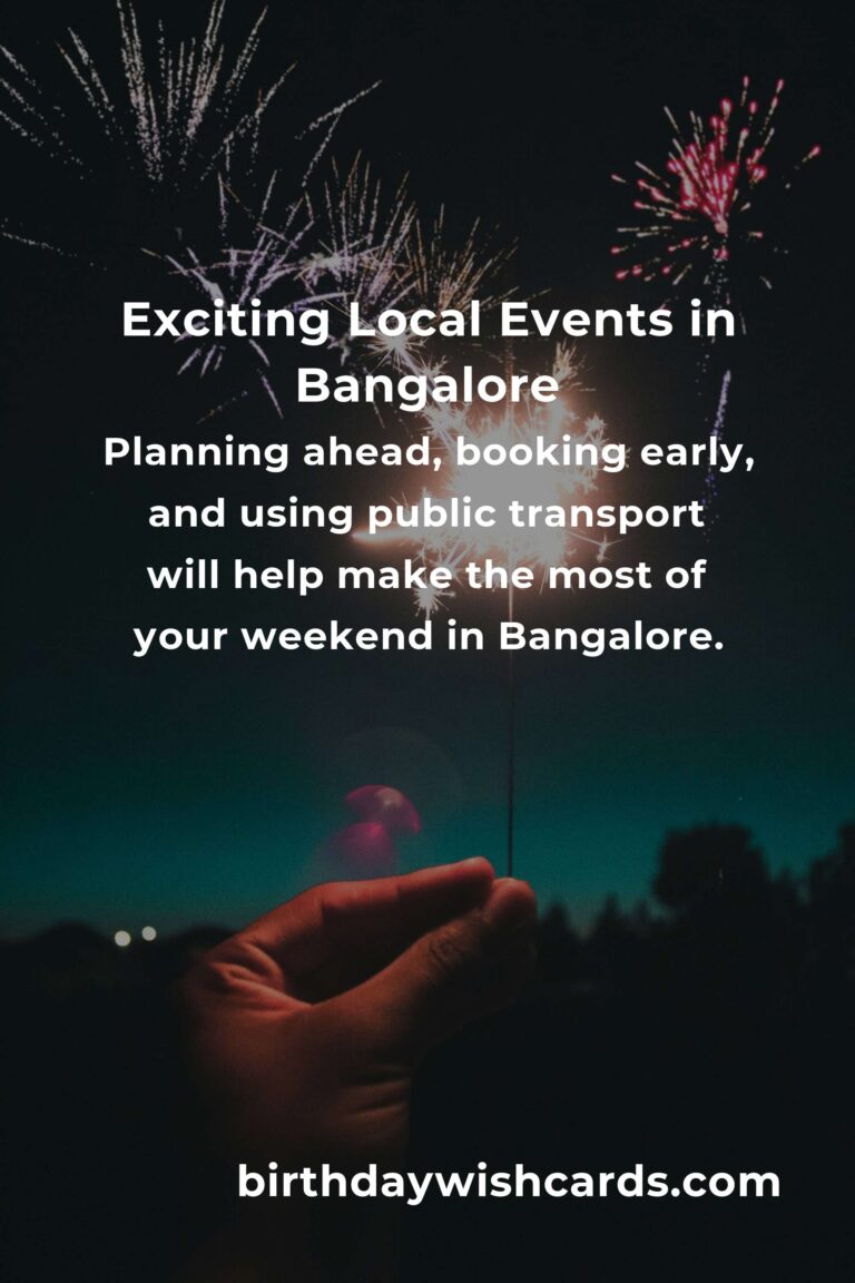 Top Local Events in Bangalore This Weekend: Explore, Enjoy, and Experience the City