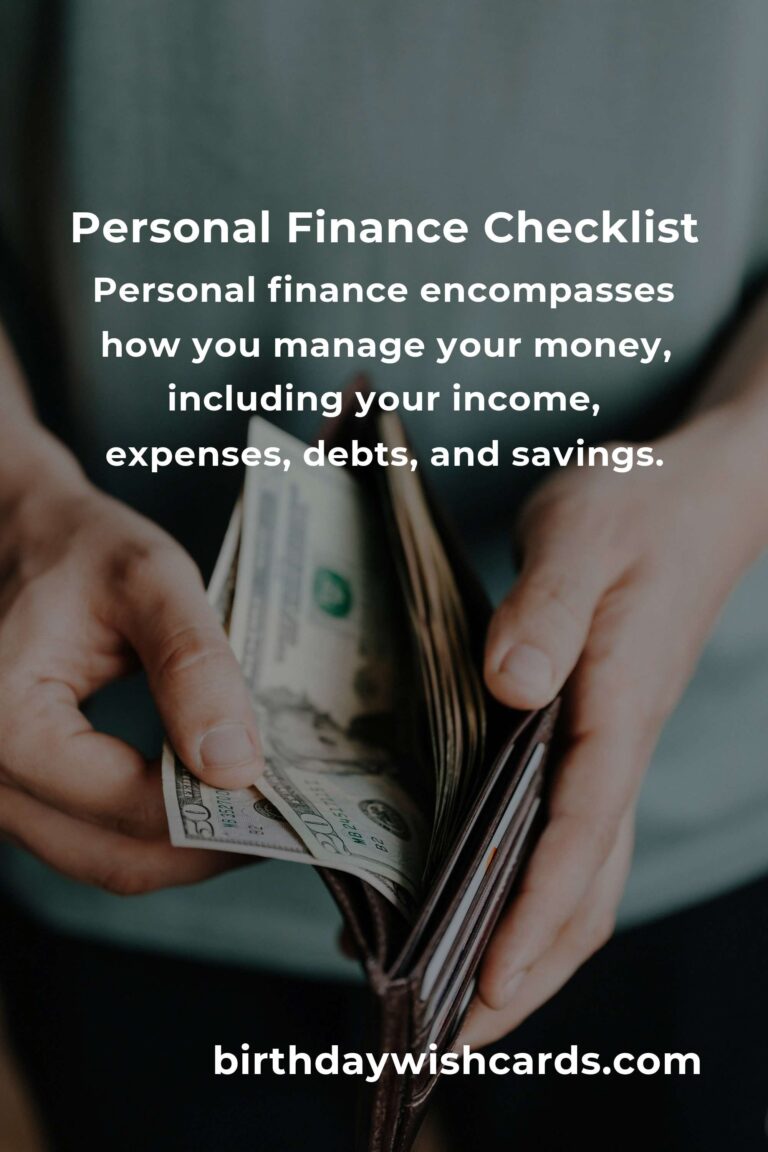 Your Complete Checklist for Personal Finance: Mastering Money Management