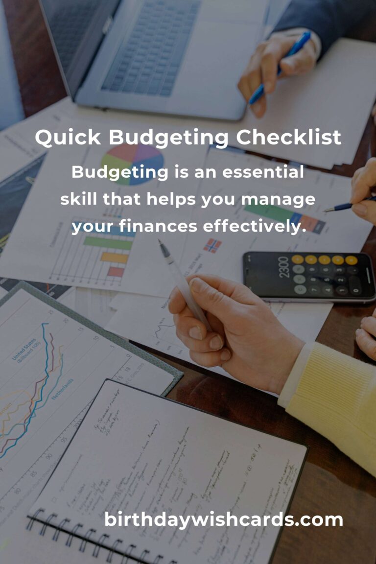 Your Complete Checklist for Quick Budgeting