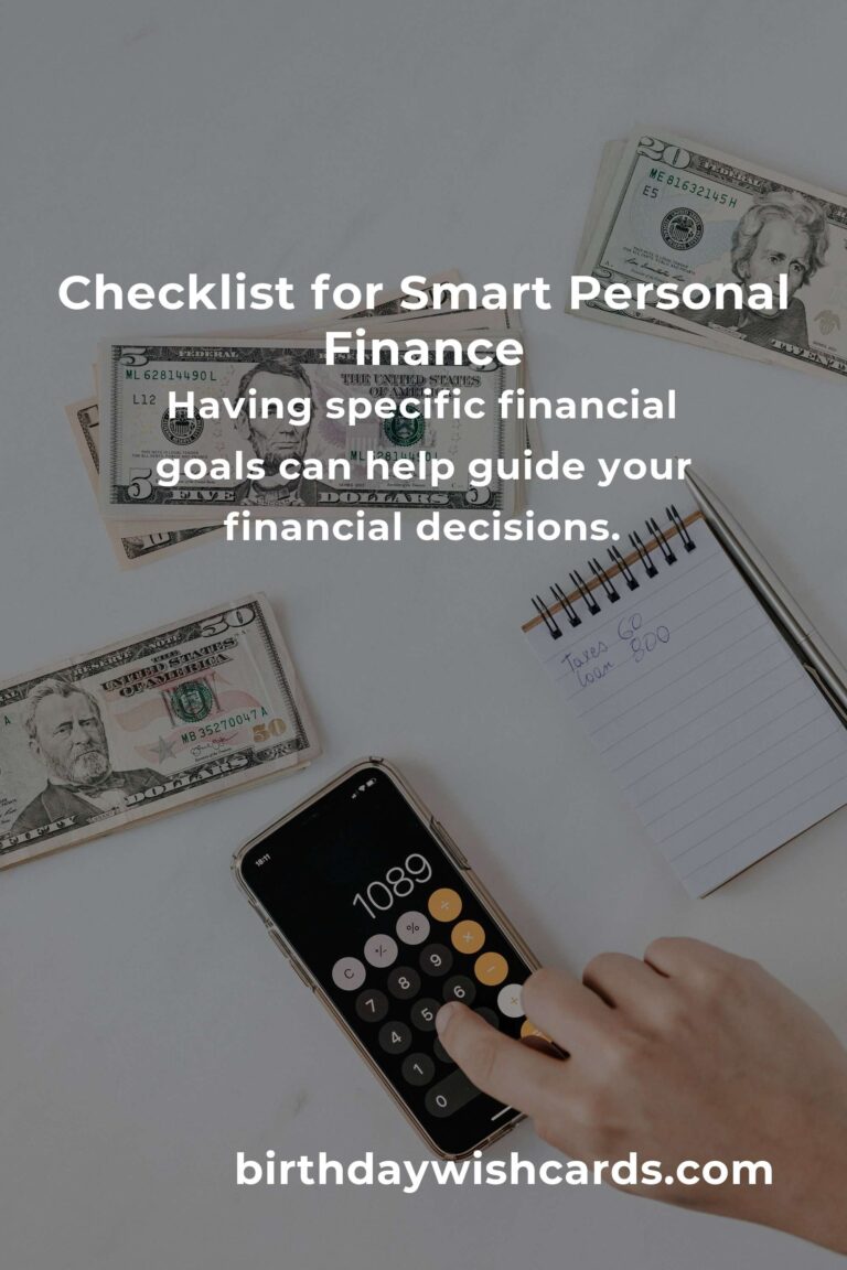 Your Complete Checklist for Smart Personal Finance