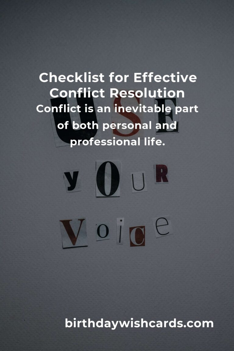 Your Comprehensive Checklist for Effective Conflict Resolution