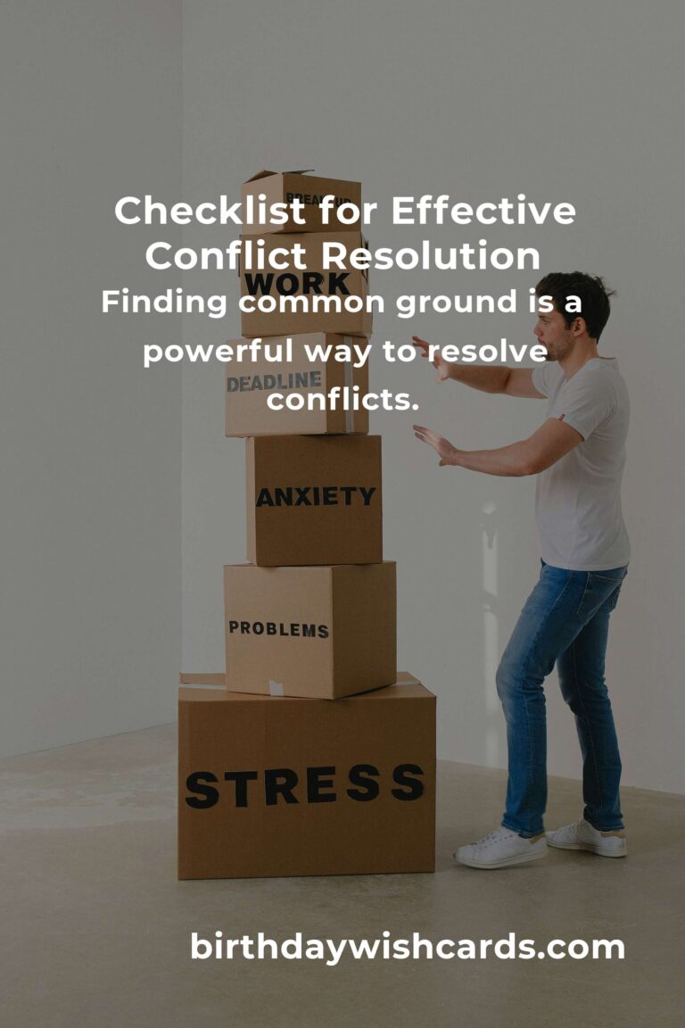 Your Comprehensive Checklist for Effective Conflict Resolution