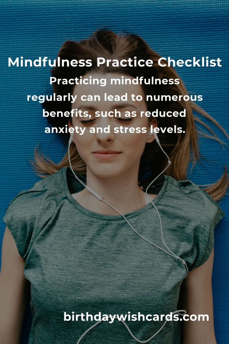 Your Ultimate Checklist for Mindfulness Practices