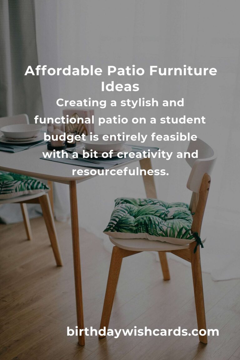 Affordable Patio Furniture Ideas for Students on a Budget