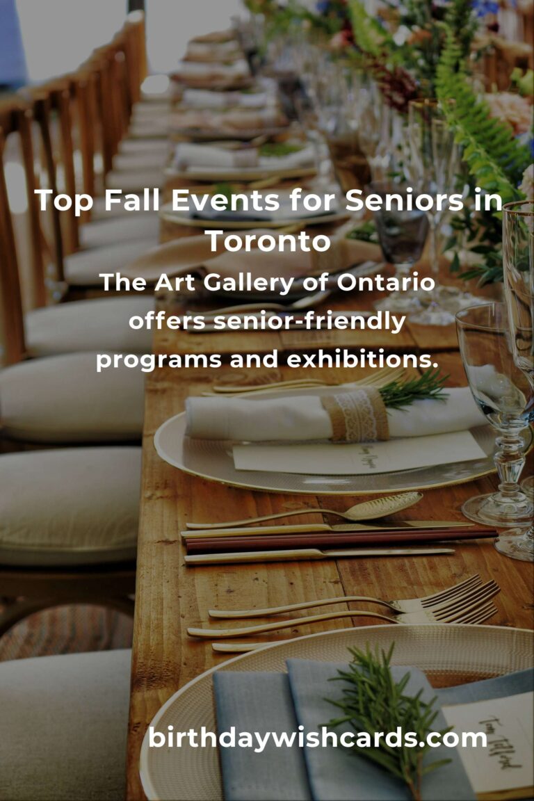 Best Fall Events in Toronto for Seniors: A Guide to Enjoying the Season