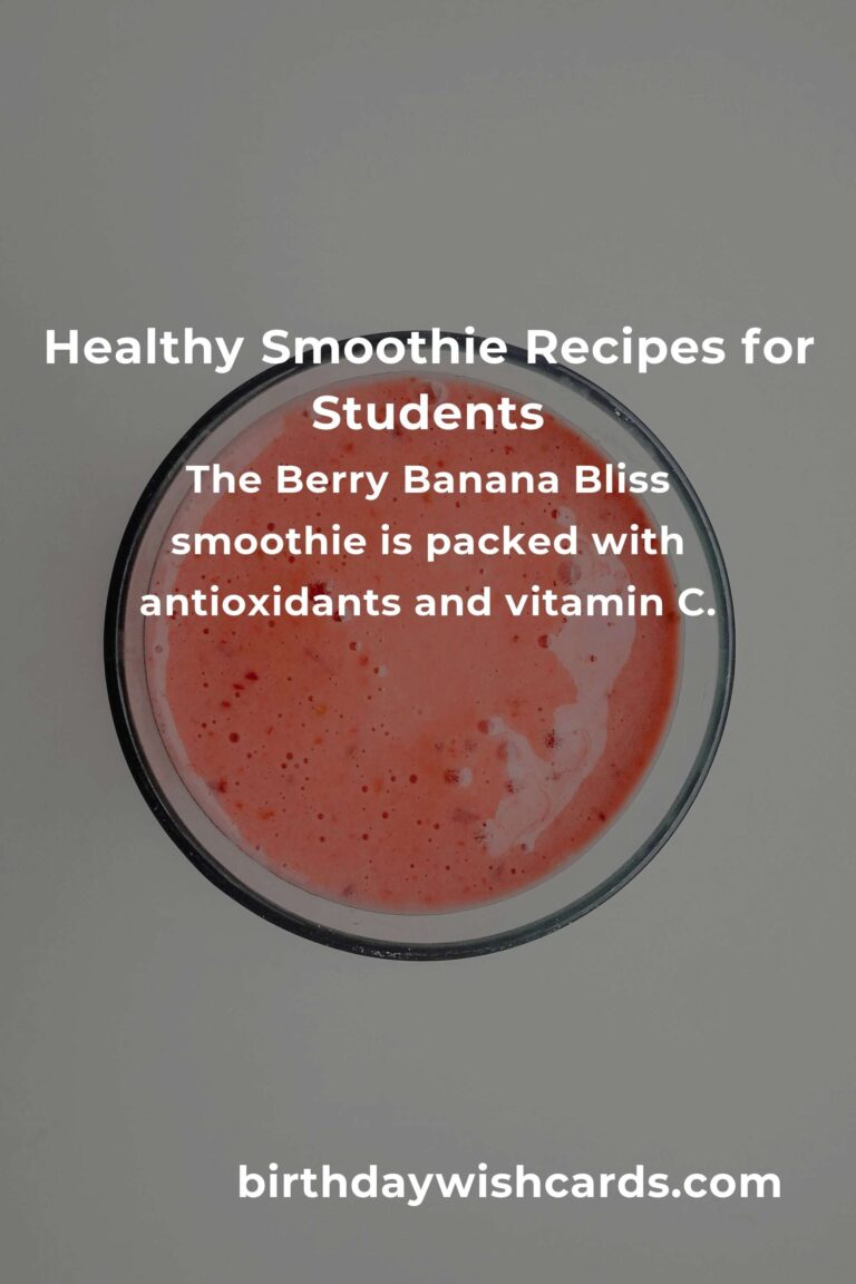 Delicious and Nutritious: Healthy Smoothie Recipes for Students