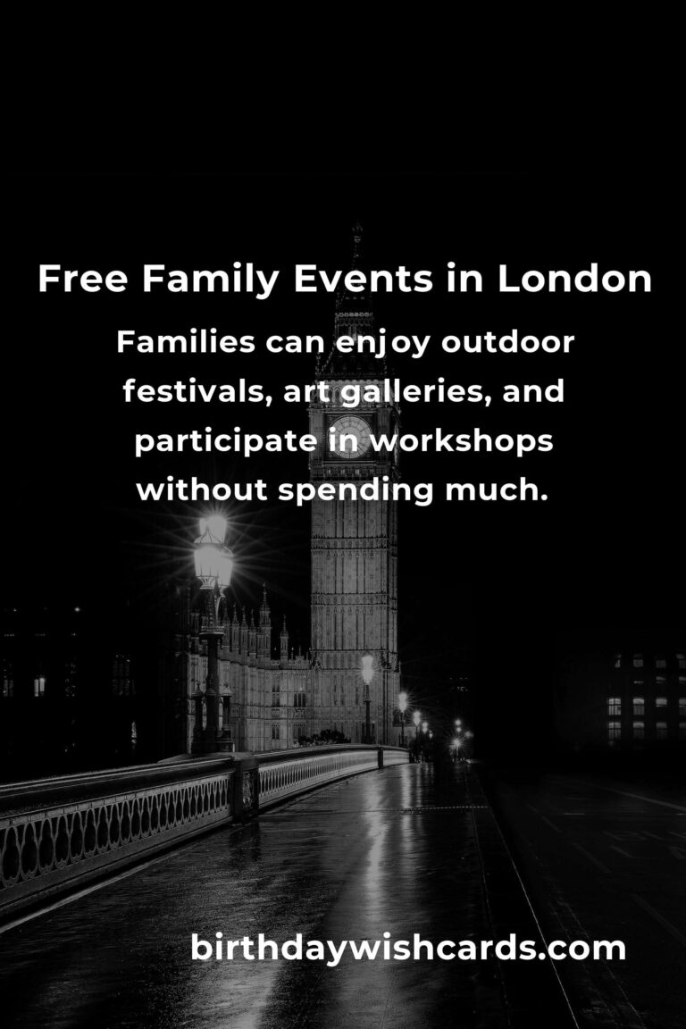 Discover Free Events in London for Families This Month