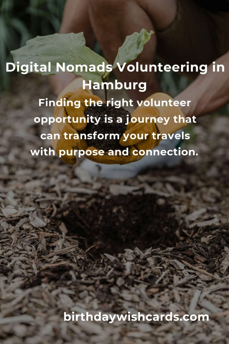 Discover Heartfelt Volunteer Opportunities for Digital Nomads in Hamburg