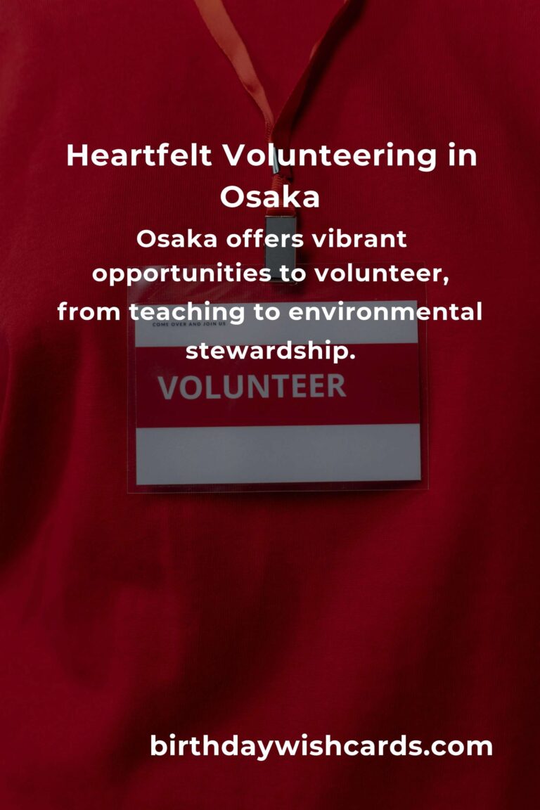 Discover Heartfelt Volunteer Opportunities for Retirees in Osaka