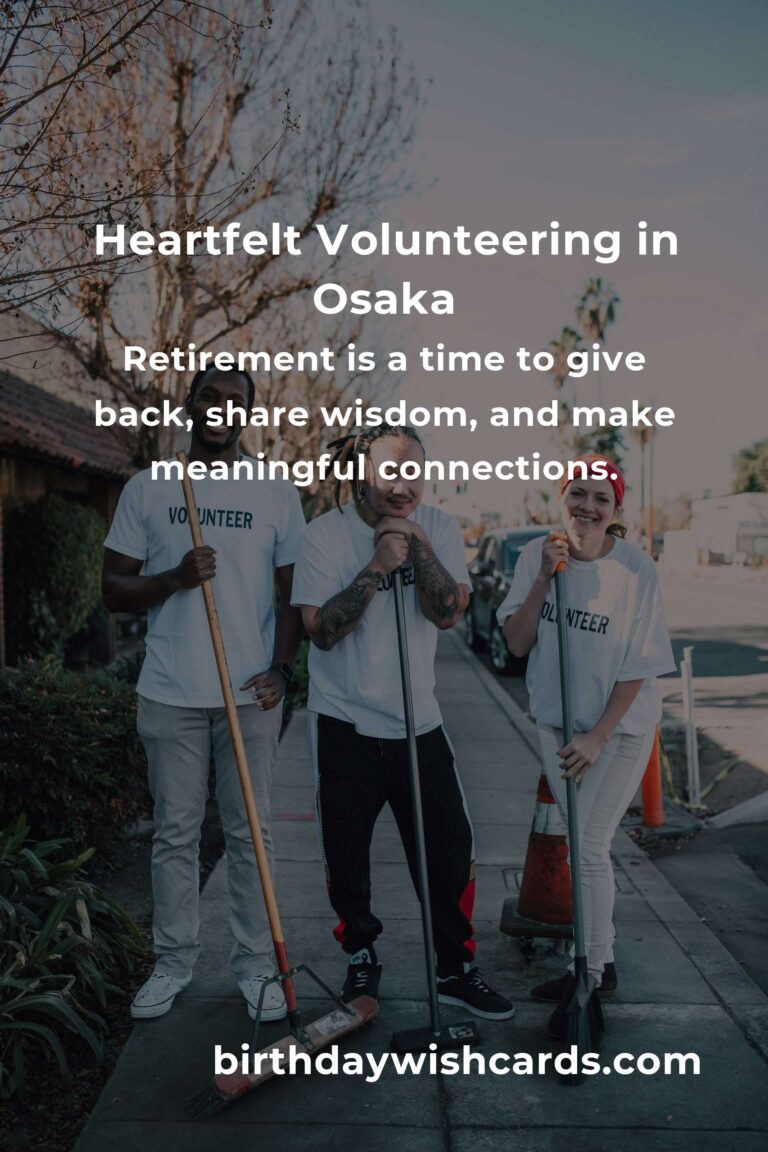Discover Heartfelt Volunteer Opportunities for Retirees in Osaka