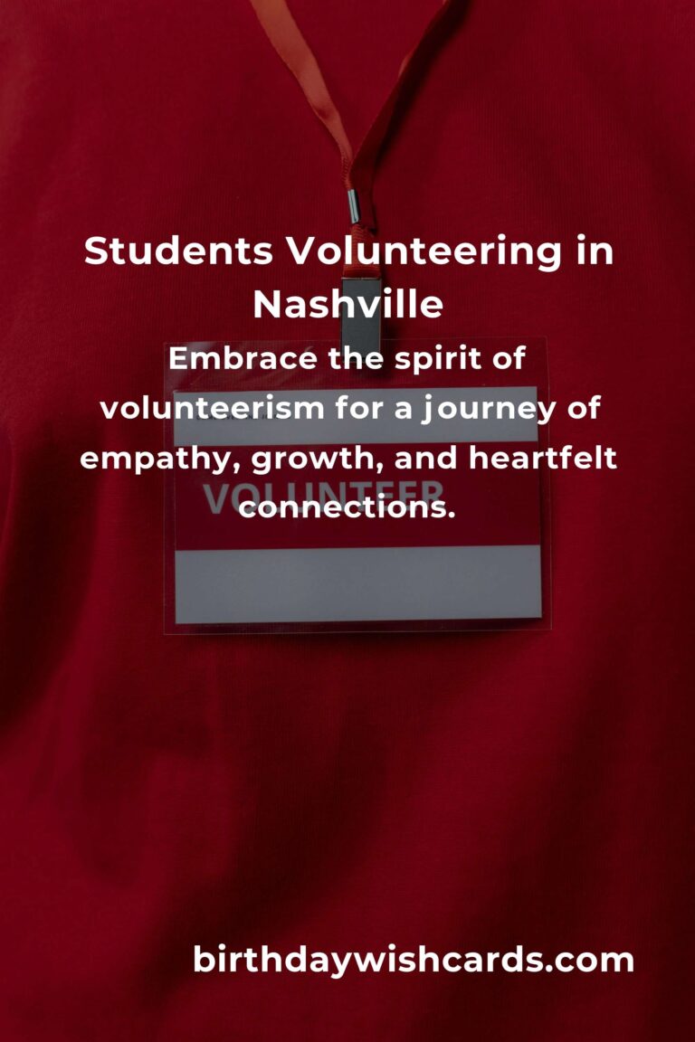 Discover Heartfelt Volunteer Opportunities for Students in Nashville