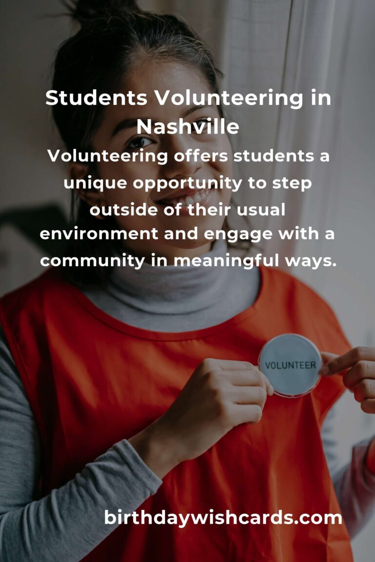 Discover Heartfelt Volunteer Opportunities for Students in Nashville