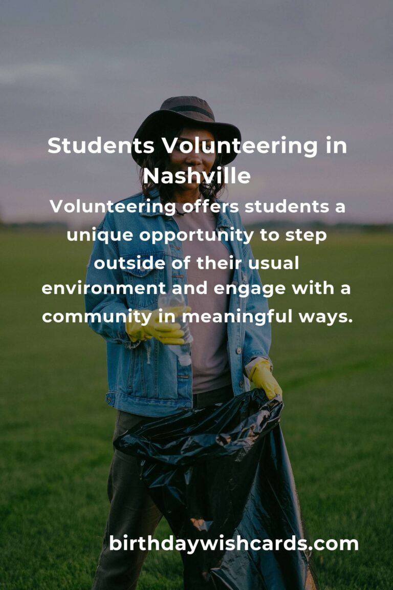 Discover Heartfelt Volunteer Opportunities for Students in Nashville