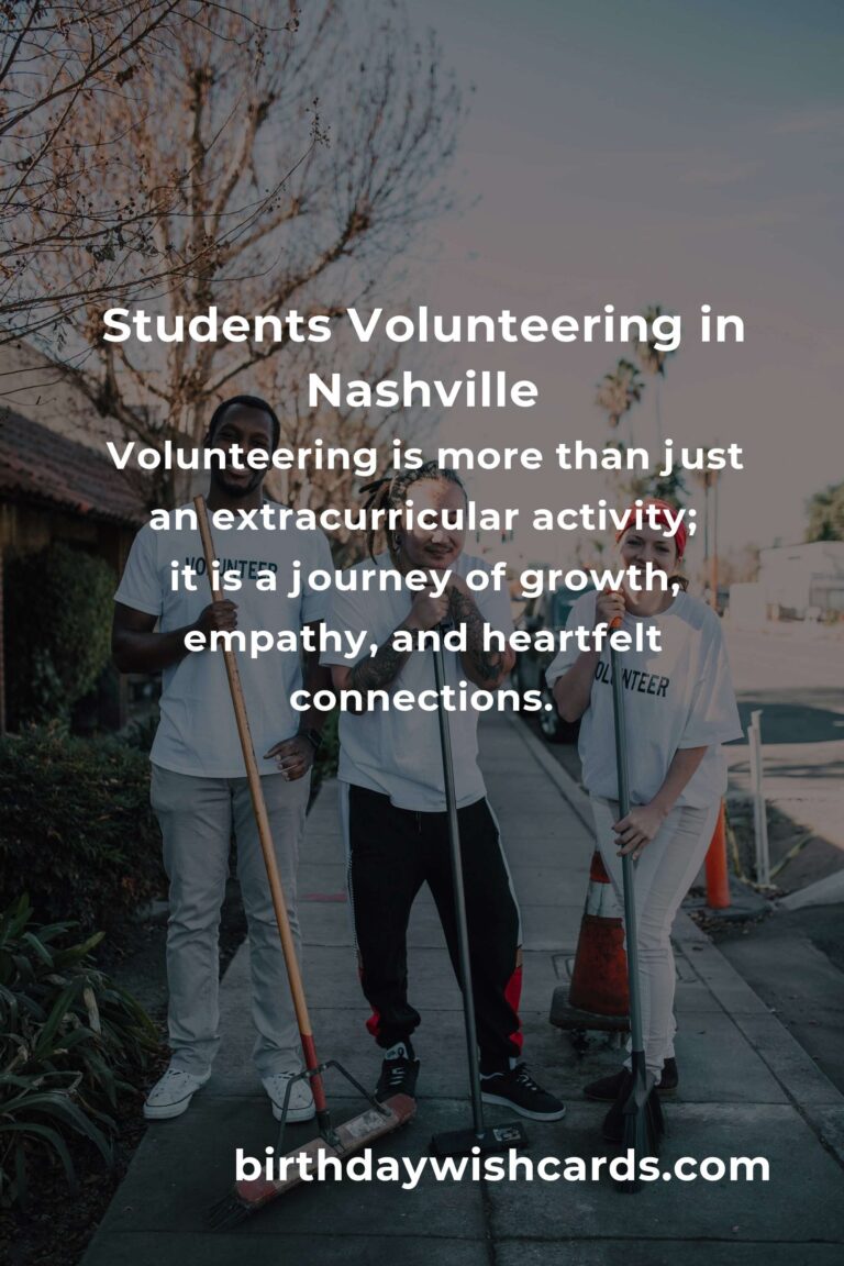 Discover Heartfelt Volunteer Opportunities for Students in Nashville