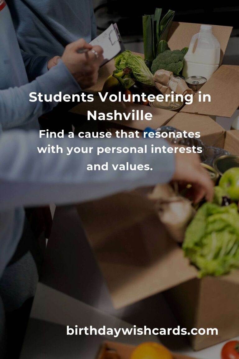 Discover Heartfelt Volunteer Opportunities for Students in Nashville