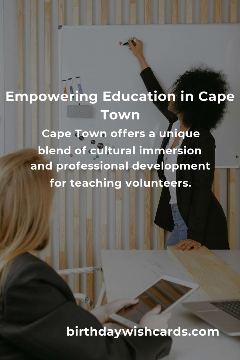 Discover Rewarding Teaching Volunteer Opportunities in Cape Town