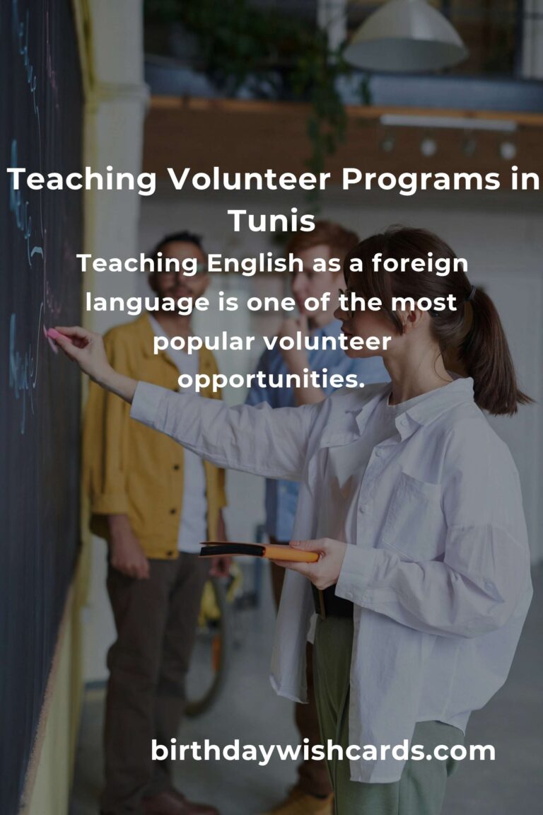 Discover Rewarding Teaching Volunteer Opportunities in Tunis