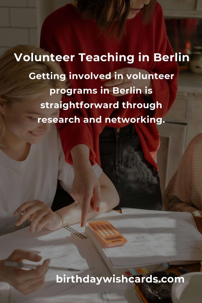 Discover Rewarding Volunteer Opportunities for Teachers in Berlin