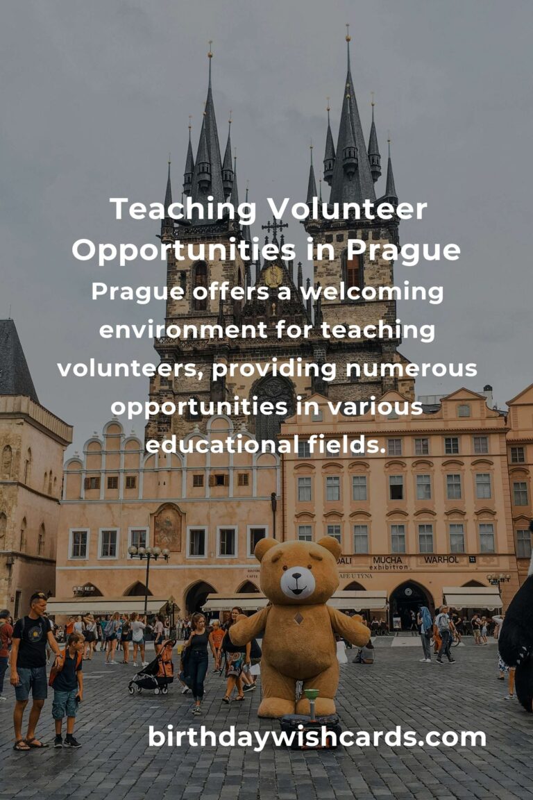 Discover Teaching Volunteer Opportunities in Prague