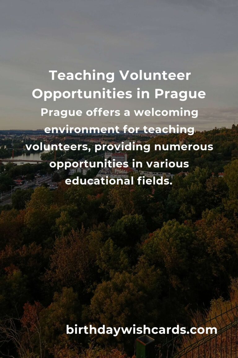 Discover Teaching Volunteer Opportunities in Prague