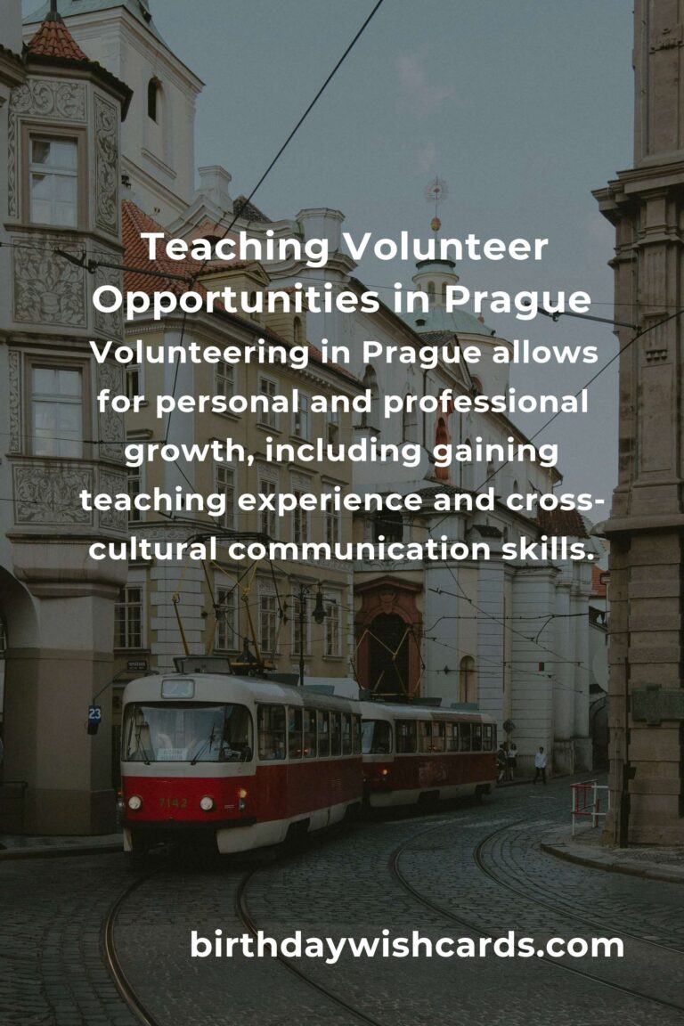 Discover Teaching Volunteer Opportunities in Prague