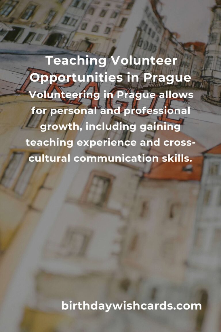 Discover Teaching Volunteer Opportunities in Prague