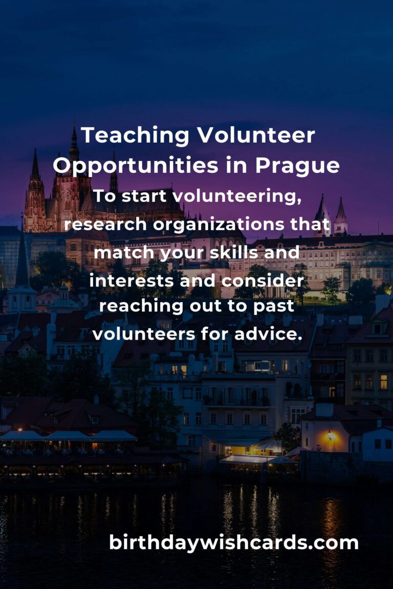 Discover Teaching Volunteer Opportunities in Prague