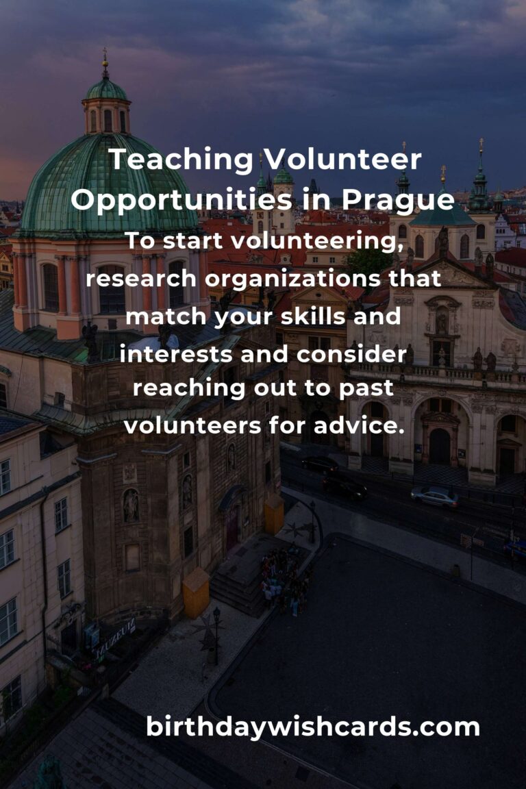 Discover Teaching Volunteer Opportunities in Prague