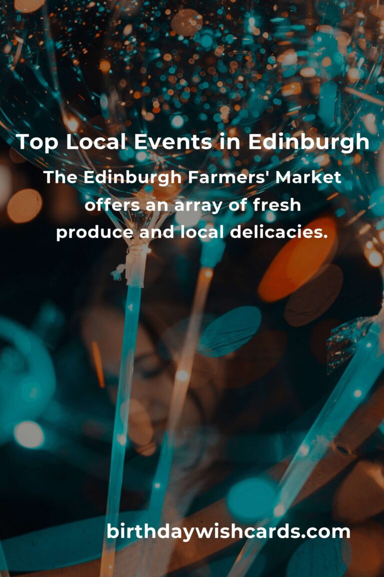 Discover the Top Local Events in Edinburgh This Weekend