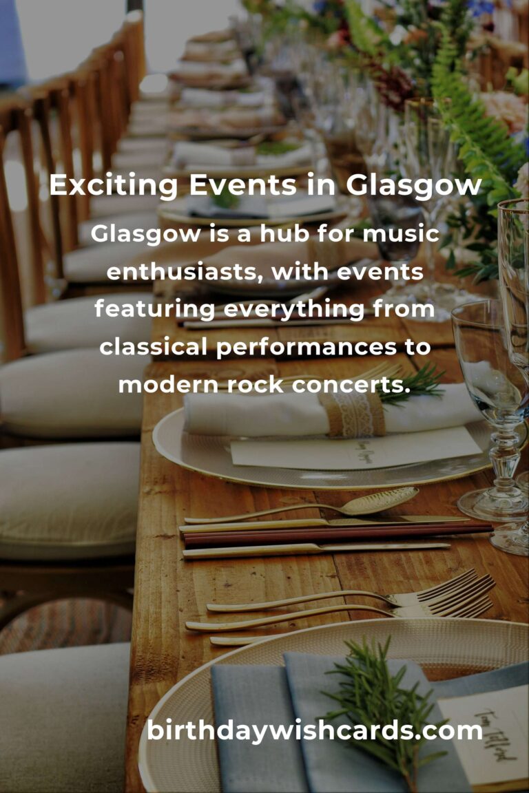 Discover the Top Local Events in Glasgow This Weekend