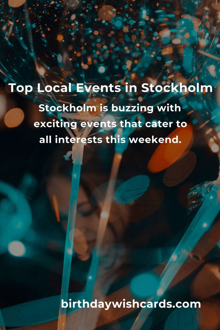 Discover the Top Local Events in Stockholm This Weekend