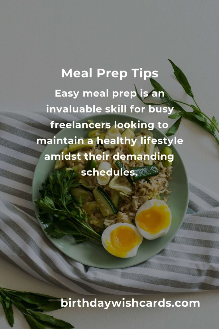 Easy Meal Prep Strategies for Busy Freelancers