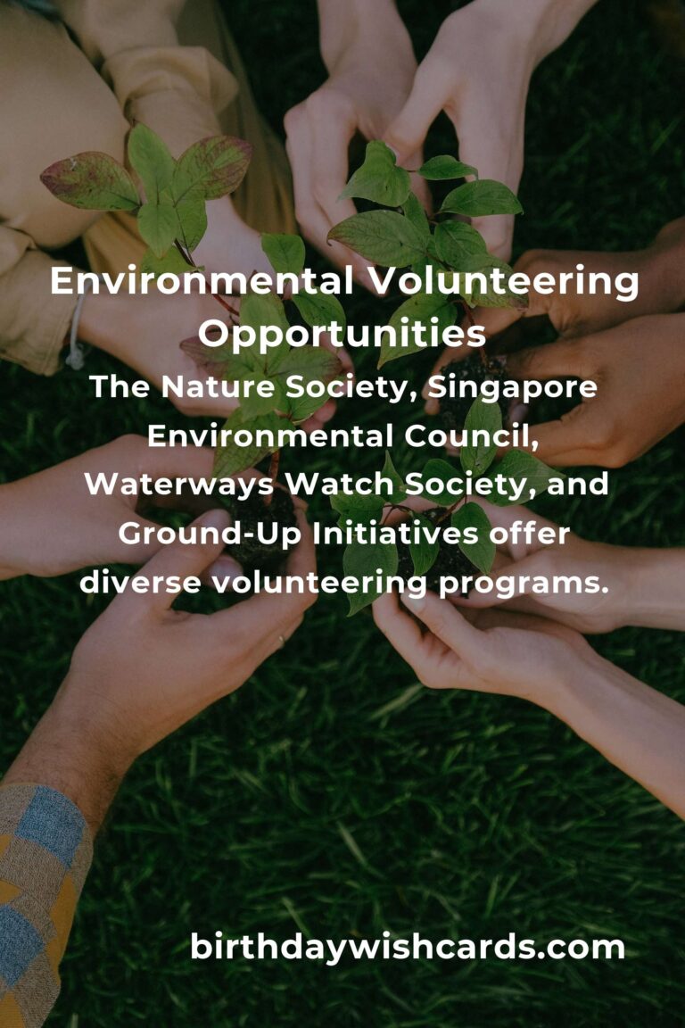 Environmental Volunteering Opportunities in Singapore for a Sustainable 2025