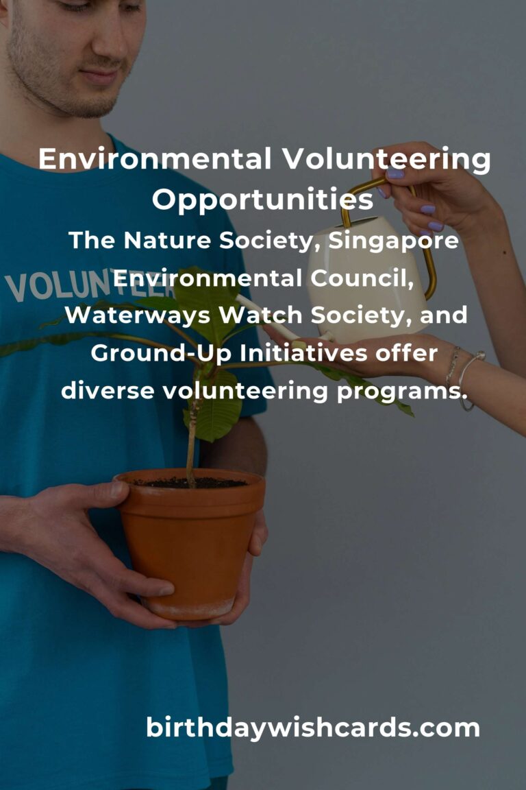 Environmental Volunteering Opportunities in Singapore for a Sustainable 2025
