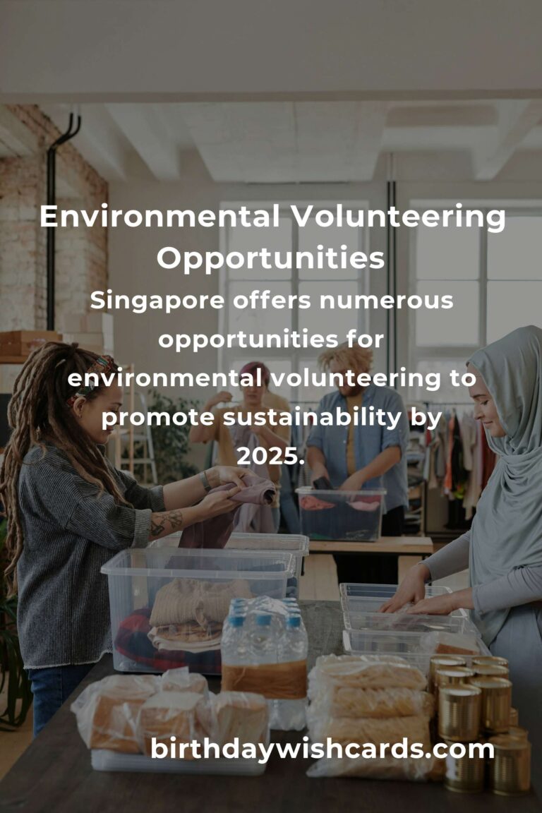 Environmental Volunteering Opportunities in Singapore for a Sustainable 2025