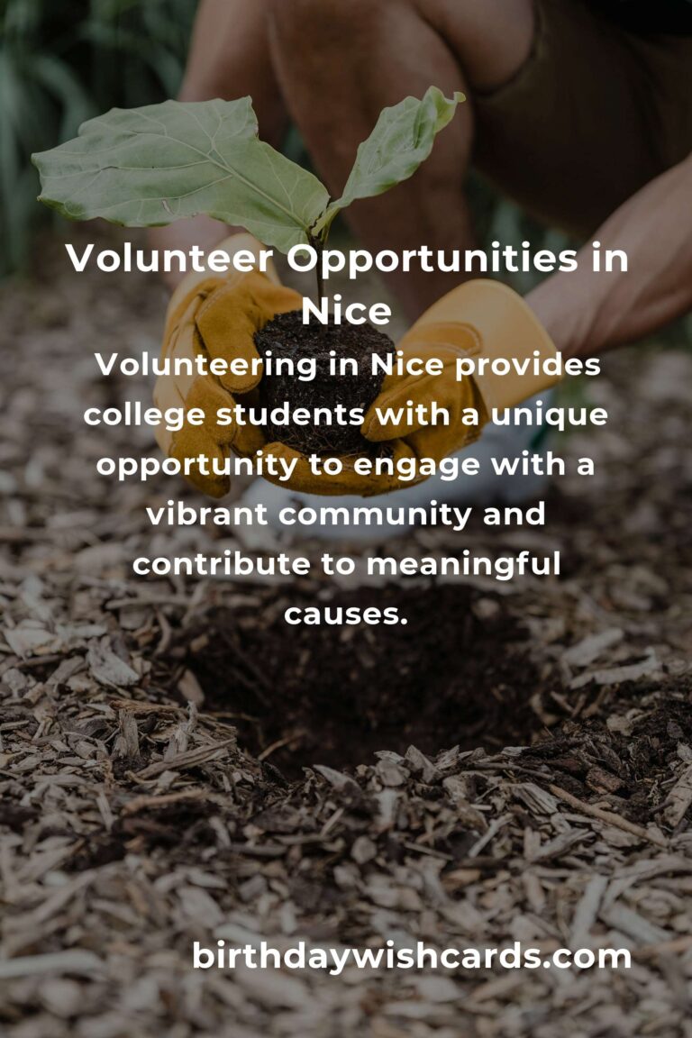 Explore Rewarding Volunteer Opportunities for College Students in Nice
