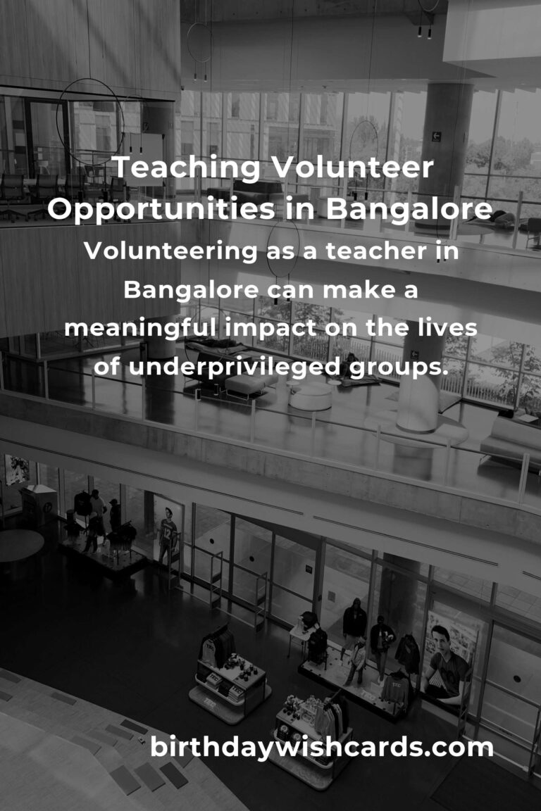 Exploring Teaching Volunteer Opportunities in Bangalore