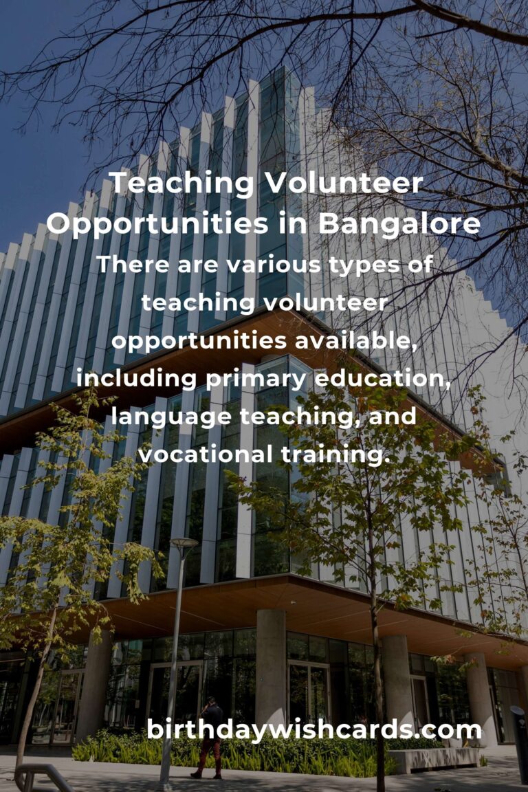 Exploring Teaching Volunteer Opportunities in Bangalore